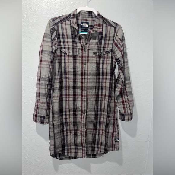 Plaid Button-Up Shirt Dress - Picture 3 of 6
